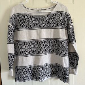 J. Crew Black and White Patterned Women's Top size XS